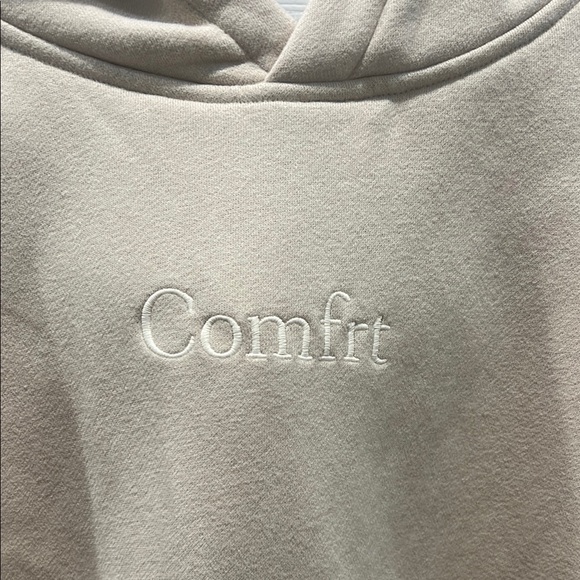 Comfrt Beige Hoodie/Sweats Set with Embroidered Logo - Picture 2 of 11